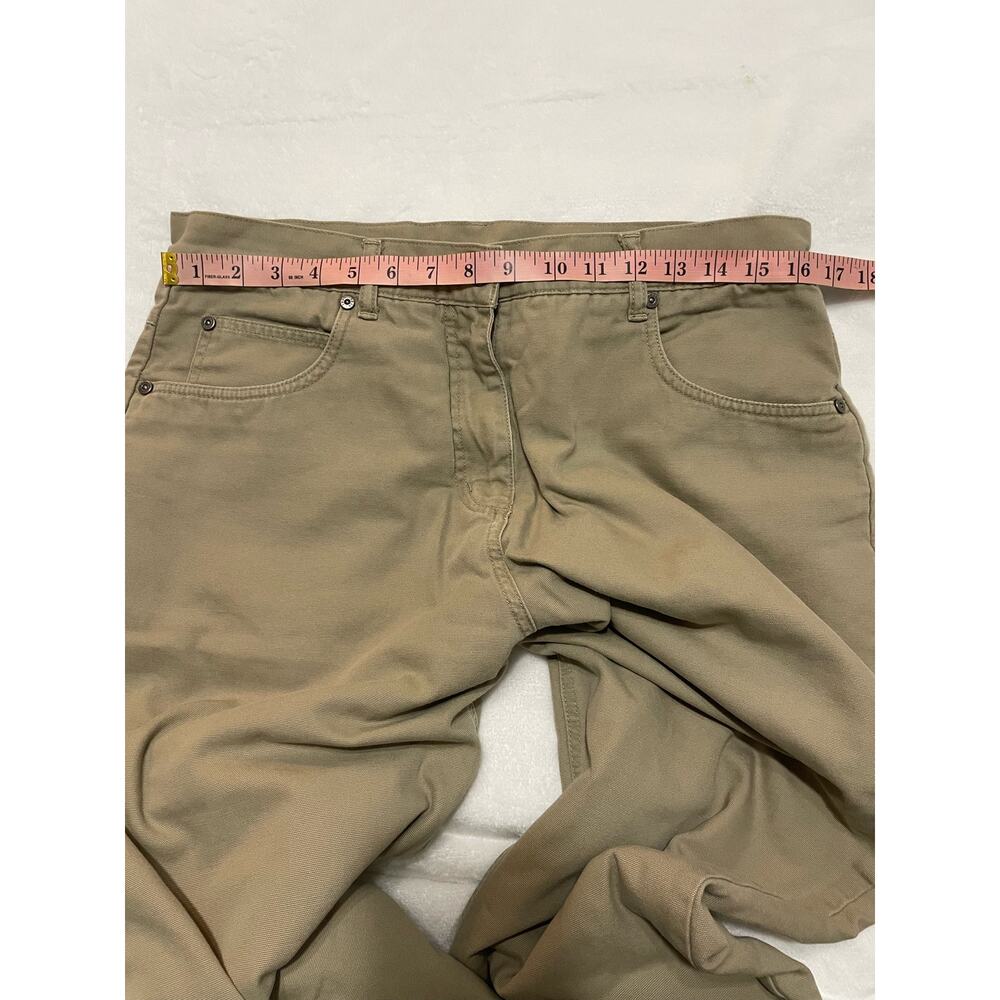 Woolrich Women’s Khaki Pants Fleece Lined Sz 12 button Heavy Workwear Chore - Picture 9 of 12